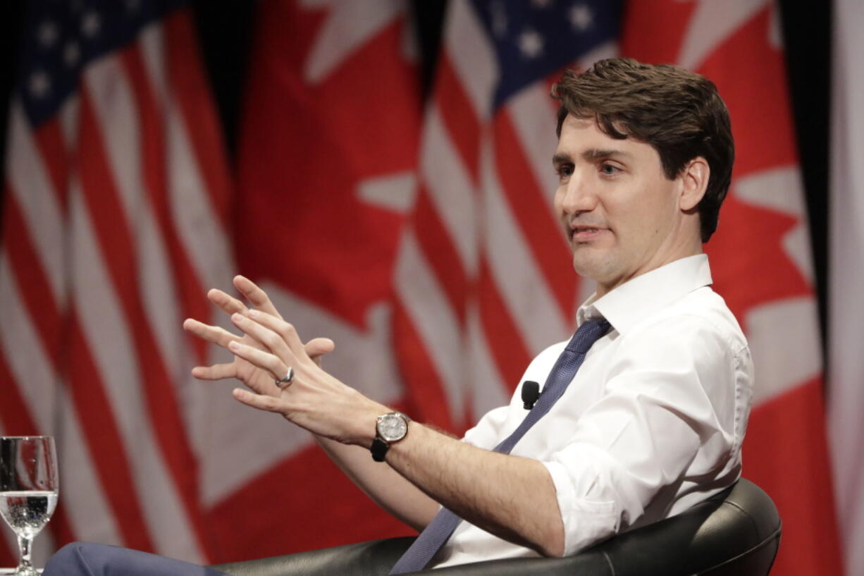 Canadian Prime Minister Justin Trudeau responds to a question during a visit to the University of Chicago’s Institute of Politics Wednesday, Feb. 7, 2018, in Chicago.