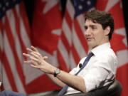 Canadian Prime Minister Justin Trudeau responds to a question during a visit to the University of Chicago’s Institute of Politics Wednesday, Feb. 7, 2018, in Chicago.