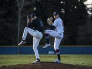 Skyview's pitcher Daniel Copeland, left, and King's Way pitcher Damon Casetta-Stubbs have dominated despite a limit of 105 pitches per game.