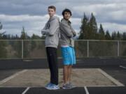 Ridgefield triple jumpers Nick Jenkins, left, and Bryan Tavera are still relatively new to track and field.