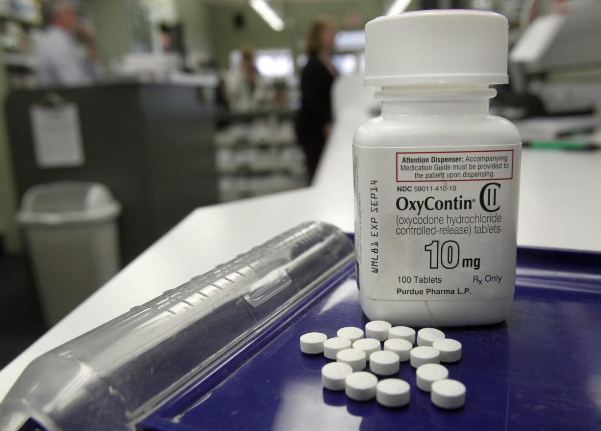 OxyContin pills arranged for a photo at a pharmacy in Montpelier, Vt. Clark County followed up on an earlier commitment Tuesday and filed a federal lawsuit against companies that manufacture, distribute, and sell prescription opioids.