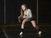 Allison Blaine, a sophomore at Hudson’s Bay High School, is the all-region girls wrestler of the year, as pictured at Hudson’s Bay High School, Thursday February 22, 2018.