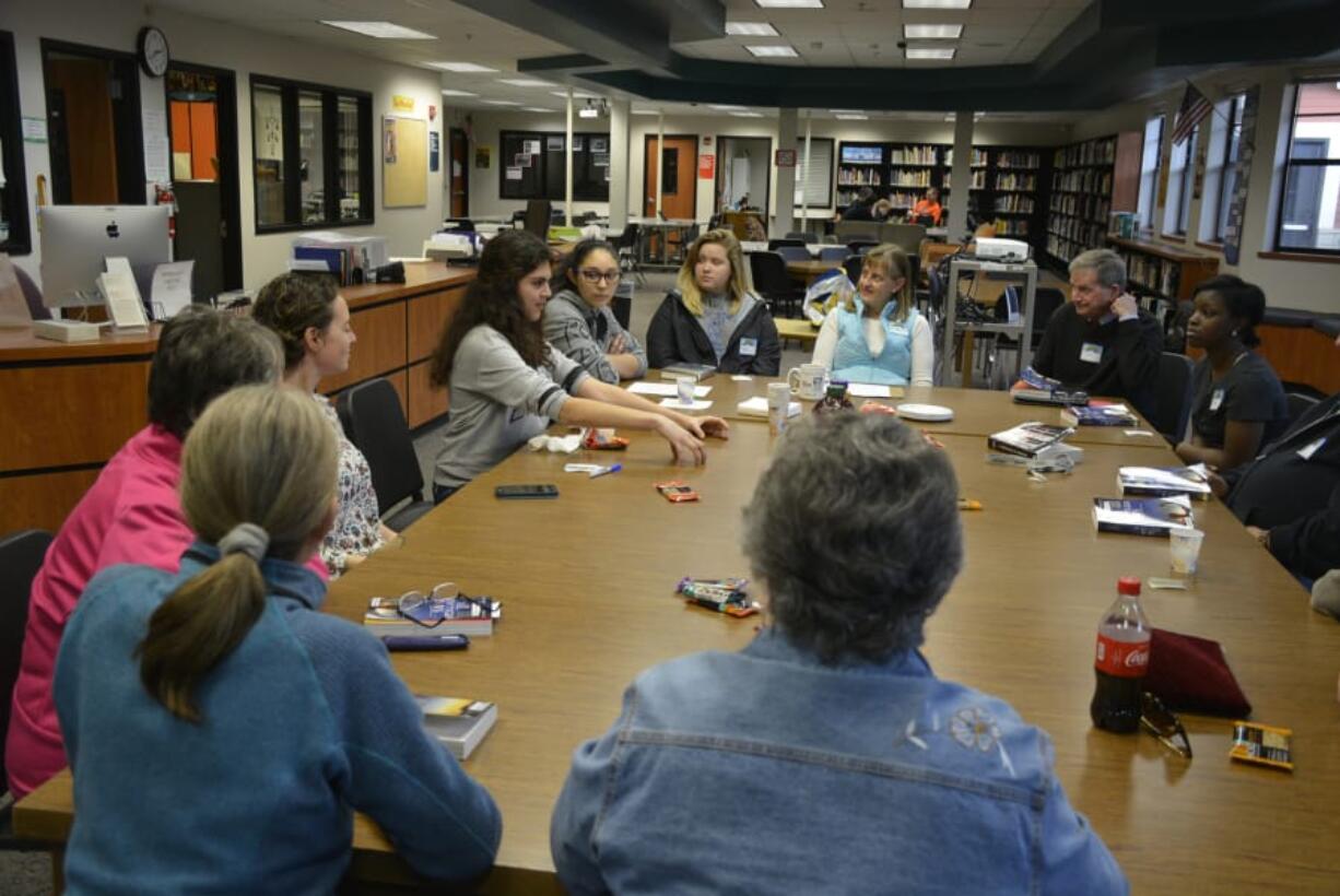 Washougal: Washougal High School’s Wild Panther Book Club and an adult book club from the Washougal Community Library held their first joint meeting to discuss “All American Boys” by Jason Reynolds and Brendan Kiely on Feb. 9.