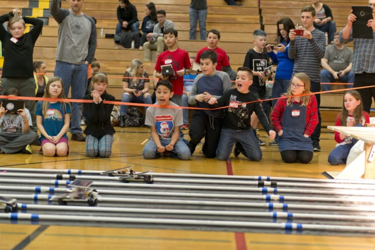 Participants’ faces show triumph and disappointment during the 2018 Solar Car Challenge at Hudson’s Bay High School.