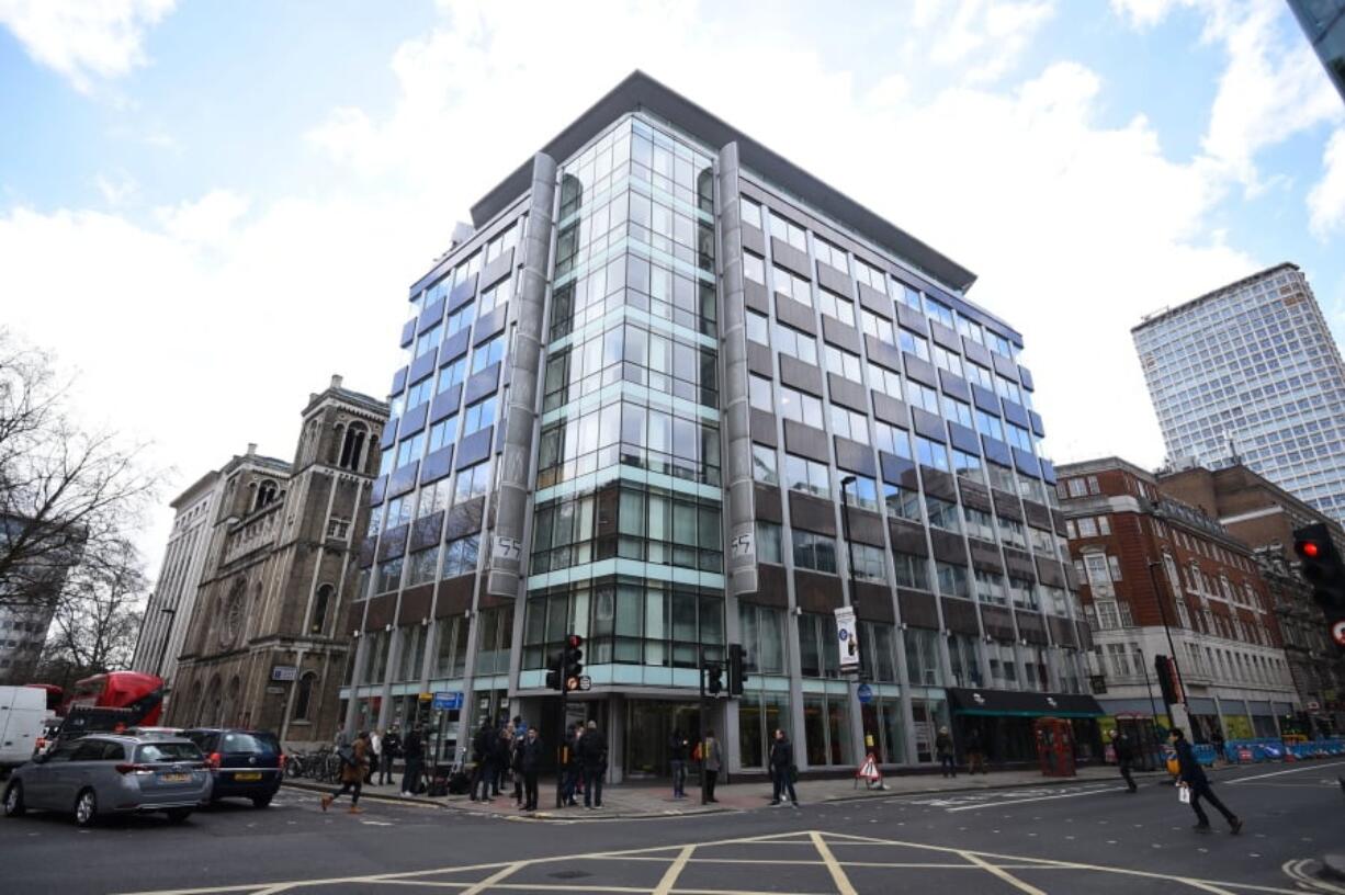 The offices of Cambridge Analytica in central London, after it was announced that Britain’s information commissioner Elizabeth Denham is pursuing a warrant to search Cambridge Analytica’s computer servers Tuesday. Denham said Tuesday that she is using all her legal powers to investigate Facebook and political campaign consultants Cambridge Analytica over the alleged misuse of millions of people’s data. Cambridge Analytica said it is committed to helping the U.K. investigation.