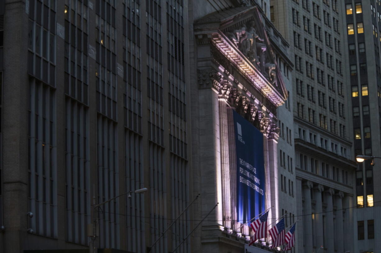 FILE - This Oct. 25, 2016, file photo shows the New York Stock Exchange in Lower Manhattan. The U.S. stock market opens at 9:30 a.m. EST on Monday, March 12, 2018.