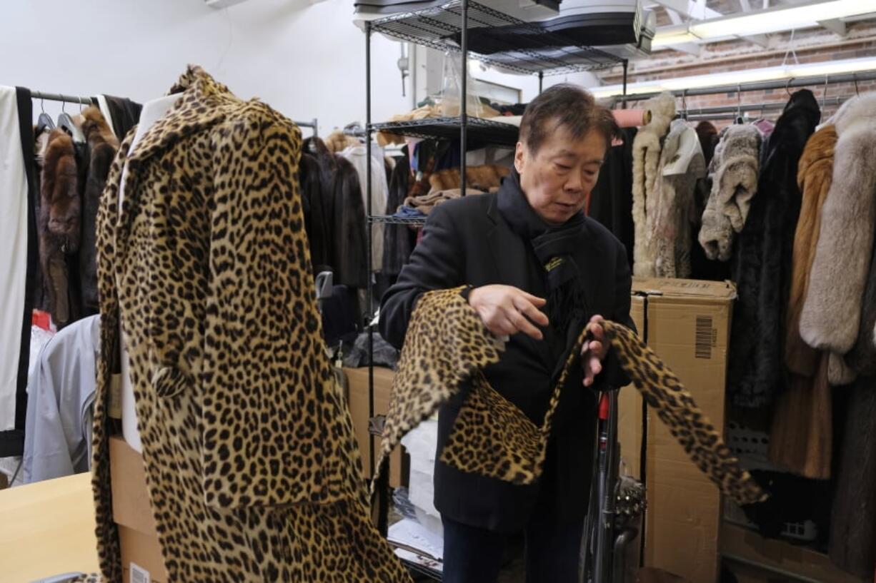 Benjamin Lin looks over a 60-year-old cheetah jacket he is restoring at the B.B. Hawk showroom in San Francisco. San Francisco could become the largest U.S. city to ban the sale of fur items, a move that would hearten animal lovers but frustrate niche business owners who say they’re fed up with a city that dictates what retailers can or can’t sell. If the ban is approved by the Board of Supervisors on Tuesday, March 20, 2018, San Francisco would join two other California cities, West Hollywood and Berkeley, in saying no to a symbol of glamour that animal advocates say is built on cruelty and doesn’t reflect the city’s values.