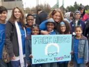 The Hart family at a rally in Portland on March 25, 2016.