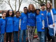 The Hart family of Woodland at a Bernie Sanders rally.