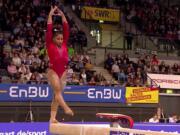 Vancouver's Jordan Chiles competes on the balance beam at the Stuttgart World Cup gymnastics meet on Sunday, March 18, 2018 in Germany. Chiles finished third in the all-around.