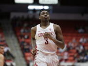 Washington State forward Robert Franks (3) runs on the court during the second half of an NCAA college basketball game against Oregon State in Pullman, Wash., Saturday, March 3, 2018.