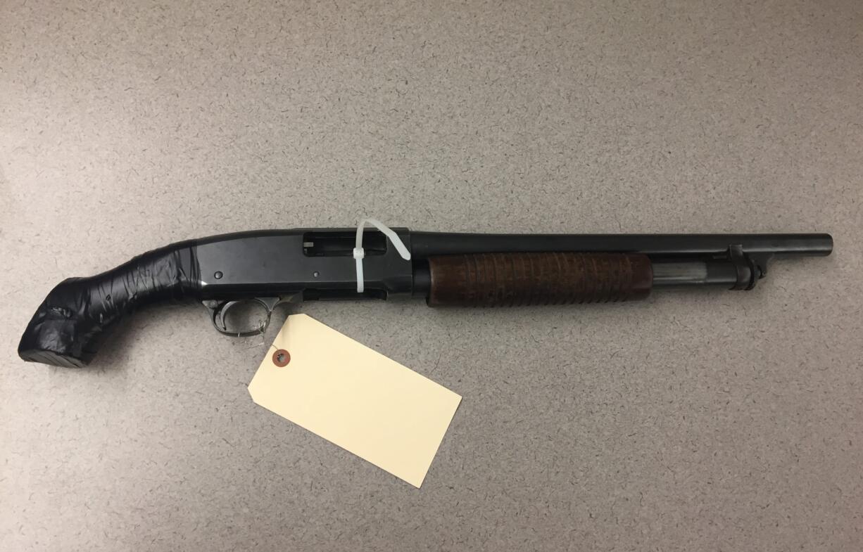 The Vancouver Police Department released this image of a sawed-off shotgun seized Thursday during the arrest of a fugitive suspected gang member.