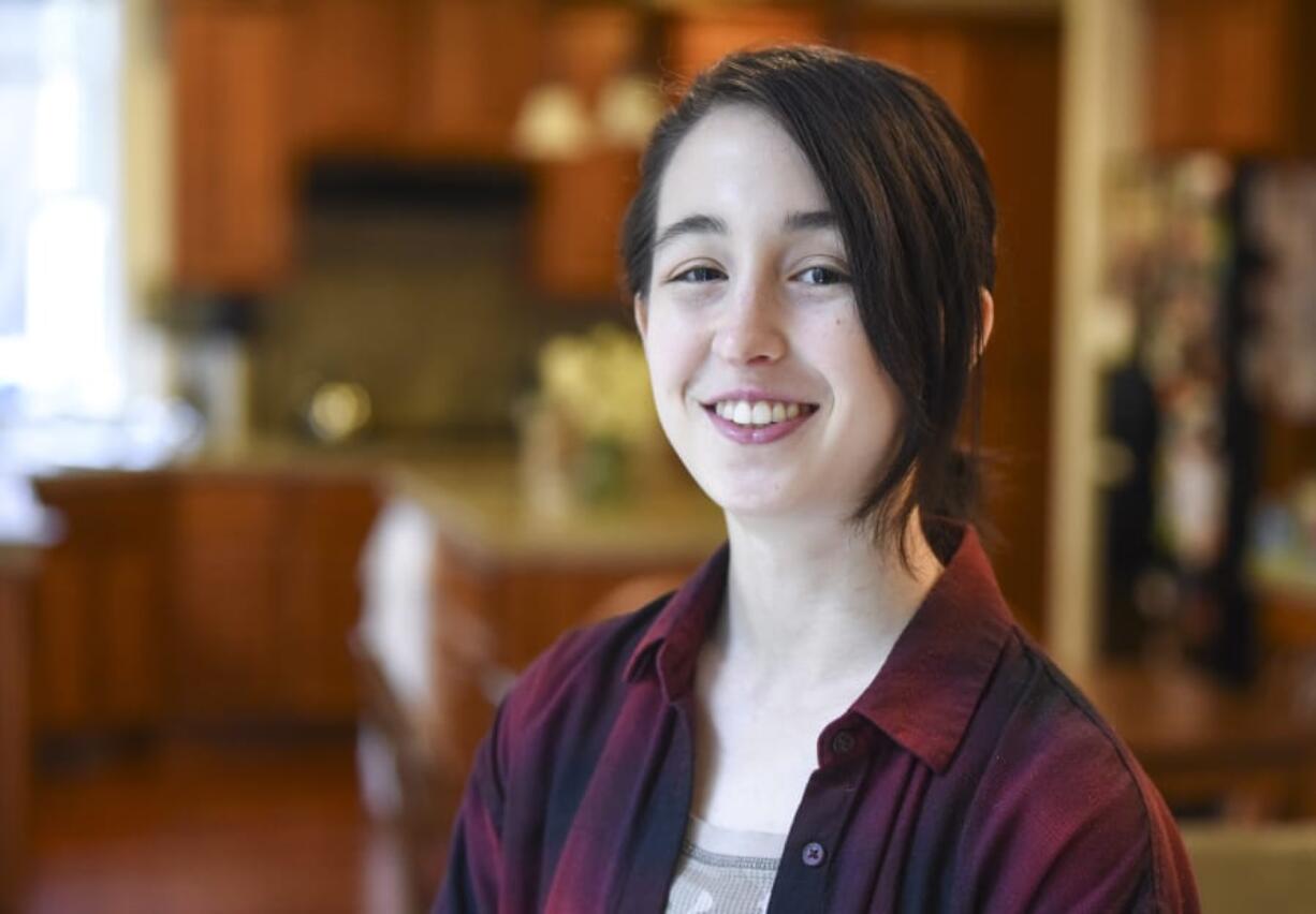 Jackie Shepherd, 19, a former Clark College student who received a to study fine arts in Japan for the next five years, is pictured at her home in Vancouver. Jackie grew up in Vancouver, where her mother was her first Japanese teacher.