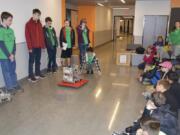 Washougal: The Steel Hearts Robotics 4-H Club, made up of middle-schoolers in Camas and Washougal, visited elementary school students in Washougal on March 26 to show off their robots and talk to younger students about their club and competitions.