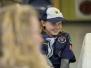 Lorelai Henry, a founding member of Ridgefield’s new all-girl Cub Scout Pack 303, discusses the great times she’s already had as a Scout — doing things like camping, horseback riding and pinewood derby car racing.