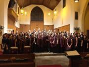 Central Park: Members of the Clark College Women’s Choral Ensemble with the Little Flower Academy Chamber Choir at St. Philip’s Anglican Church in Vancouver, B.C., for a “Vancouver Connections” concert during the Clark ensemble’s tour of Seattle and British Columbia.