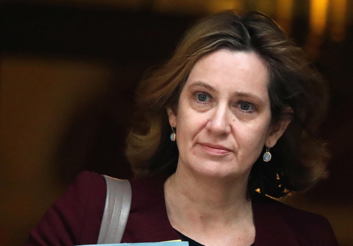 Britain’s Home Secretary Amber Rudd leaves 10 Downing Street on March 14 in London.