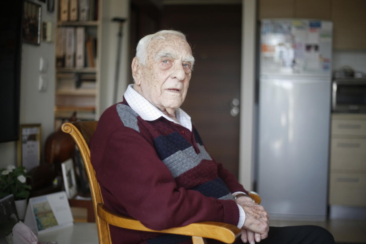 Holocaust survivor Baruch Shub poses for a photo at his apartment in a senior citizens’ home in Kfar Saba, Israel. While most of his fellow Jews were being killed or brutalized in Nazi death camps and ghettos, Shub and his friends were hiding out in the forests of the former Soviet Union, trying their best to undermine the Nazi war machine by derailing trains, burning bridges and sabotaging telephone and electricity lines. Israel marks its annual Holocaust memorial day this week, with a dwindling survivor population.