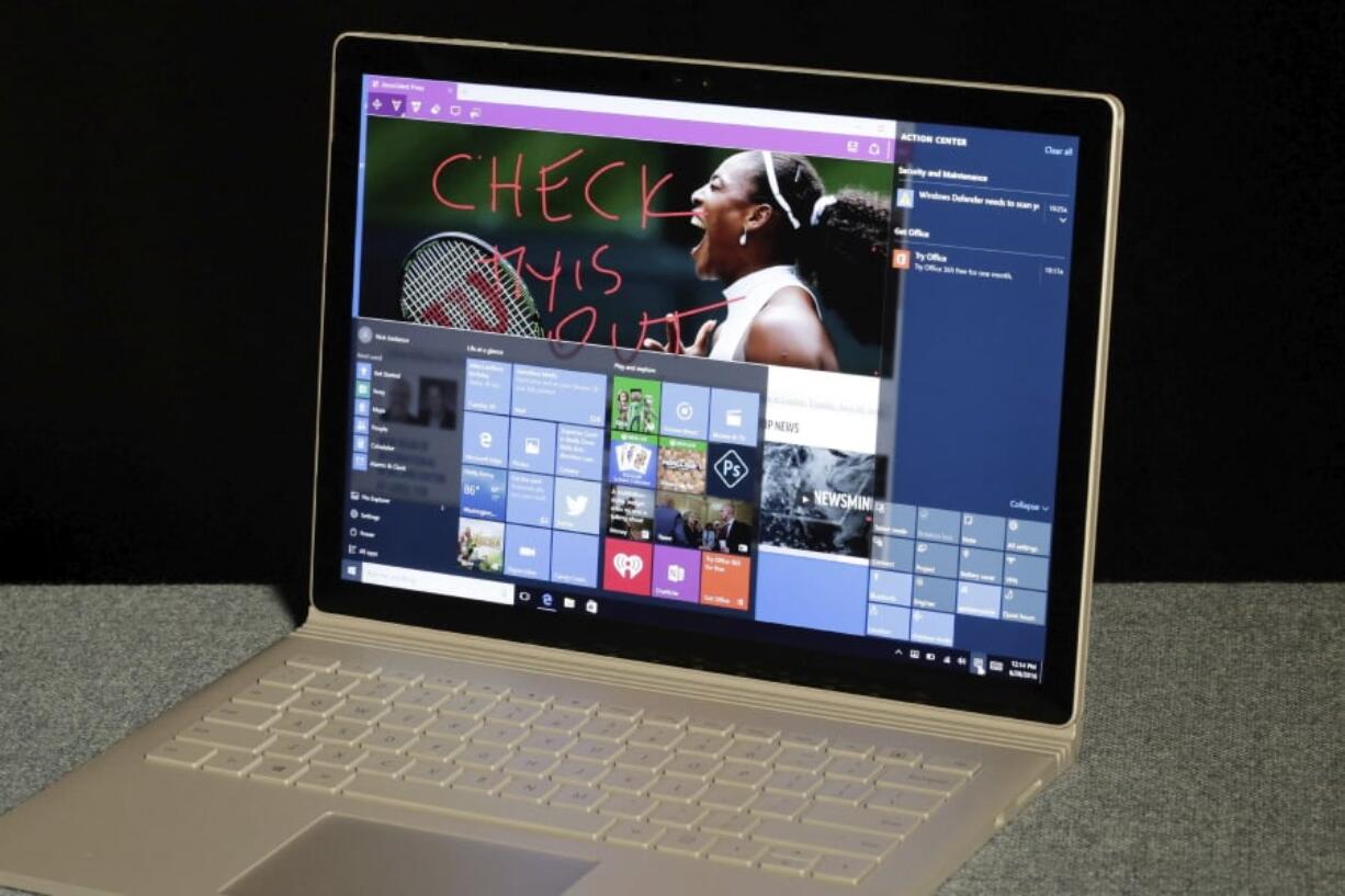 Windows 10 operating on a Microsoft Surface computer in New York.