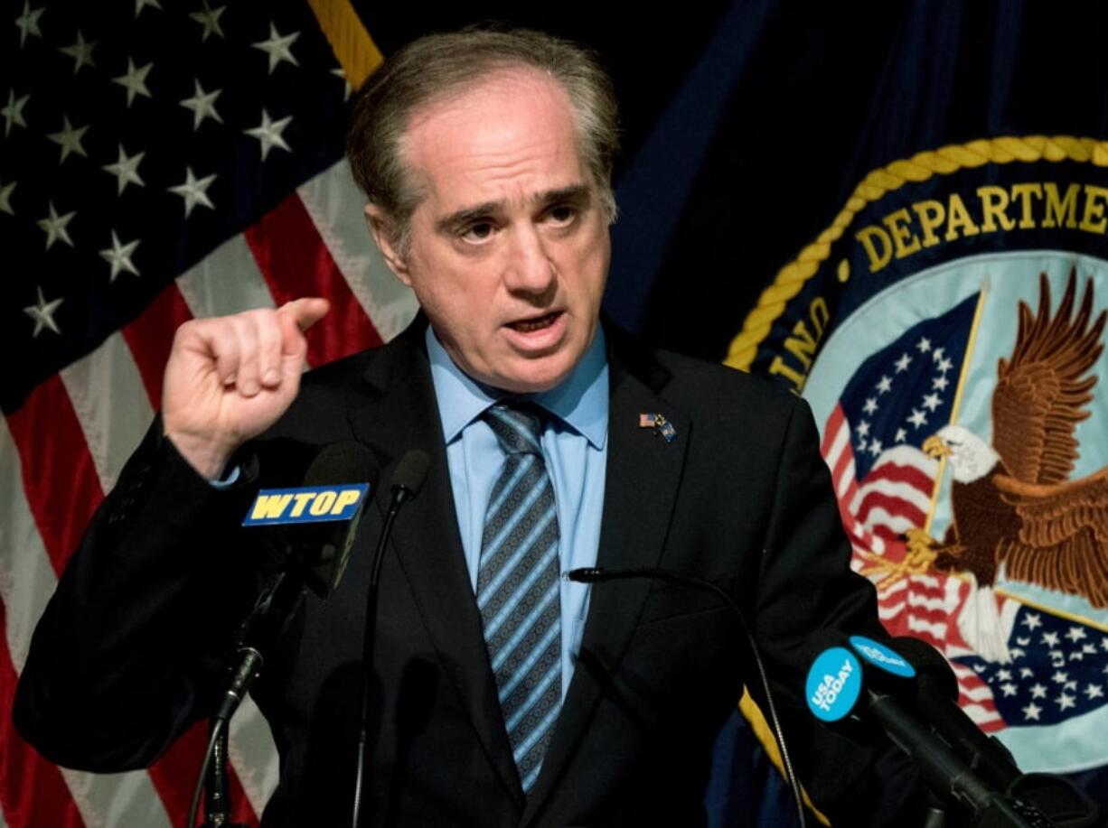 Veterans Affairs Secretary David Shulkin speaks March 7 at a news conference at the Washington Veterans Affairs Medical Center in Washington. Shulkin is making it clear he was fired from his job amid conflicting claims from the White House.