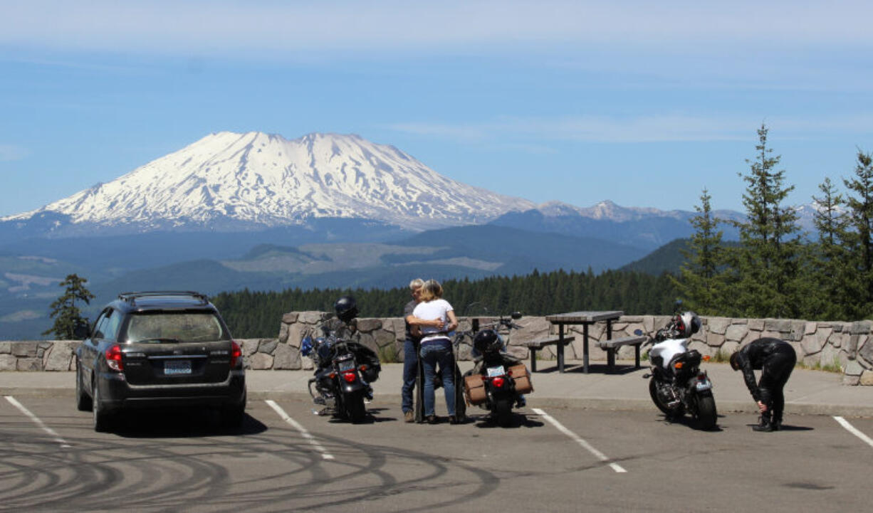 Motorists that drive the Wind River to Lewis River loop can stop at the McClellan Viewpoint along Curly Creek Road and take in stunning views of the southern slopes of Mount St. Helens.