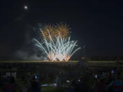 Fireworks light up the night sky last year to the delight of the crowd July 4 at Fort Vancouver National Historic Site.