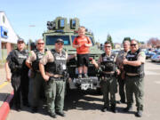 Battle Ground: In honor of his seventh birthday, Captain Strong Primary School first-grader Remington Waldkirch brought a “thank you” cake to the Clark County Sheriff’s Department, who surprised him and his classmates with a visit to the school later.