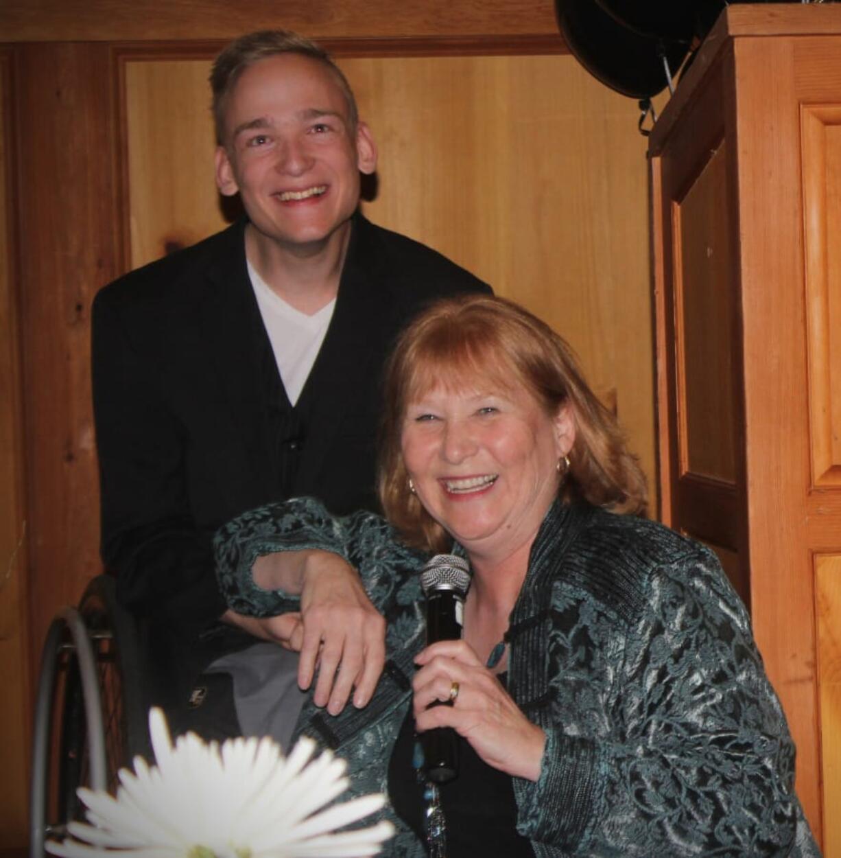 Vancouver Mall: Vancouver Mayor Anne McEnerny-Ogle with Nathan Ehline, one of Innovative Services NW’s previous pediatric therapy patients, at the nonprofit’s Giving Gala, which raised $75,938.