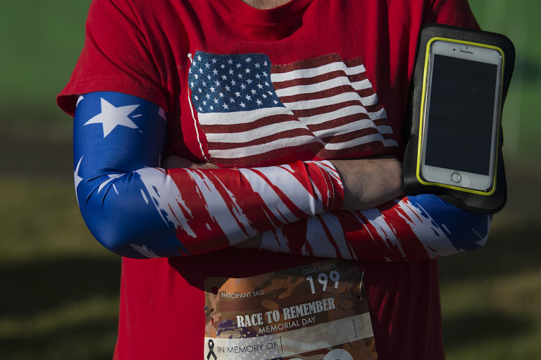 Red, white and blue were the colors of the day during the Race to Remember at Veterans of Foreign Wars Memorial Plaza on Monday morning, May 28, 2018.