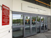 This photo shows the public entrance to the Anchorage Correctional Complex on Wednesday, May 23, 2018, in Anchorage, Alaska. Muslim inmates are suing state corrections officials, claiming that officials at the jail are providing them with inadequate nourishment as they break their daily fasts during Ramadan.