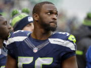 Seattle Seahawks’ Cliff Avril was released by the Seahawks on Friday, May 4, 2018, with a failed physical designation due to a neck injury that cost him most of the 2017 season. (AP Photo/Ted S.