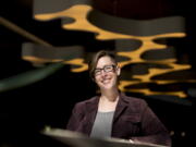 Teacher of the year Mandy Manning poses for a photograph at the Washington Court Hotel, Wednesday, April 18, 2018, in Washington. The national award winner embarks on a yearlong advocacy role to represent the best of the profession. Manning says she will use her new platform to encourage educators across the country to get out of their comfort zones in order to best serve the diversity of their students.