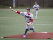 King's Way Christian’s Damon Casetta-Stubbs pitches during a scrimmage at Luke Jensen Park on Wednesday afternoon, March 7, 2018.