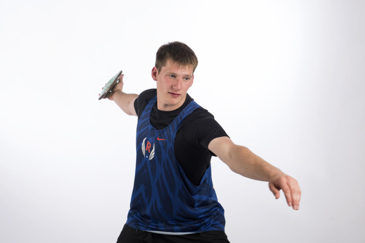 Ridgefield’s Trey Knight, all-region boys track and field athlete of the year, is pictured at The Columbian in Vancouver on Wednesday, June 6, 2018.