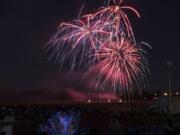 Fireworks light up at Fort Vancouver National Historic Site in 2017.