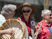 Terry Covington, from left, Kitty Ash and Suzanne Philbrook are all part of the Traveling Day Society, a ministry of All Saints Episcopal Church that performs native music at funerals, hospices and hospitals.