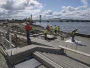 Construction continues in the upcoming park at The Waterfront Vancouver. The city-owned land will be seeded this summer and likely won’t be open until fall.