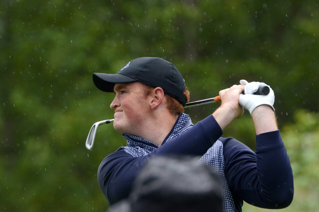 Brian Humphreys tracks his ball during the final day of the Royal Oaks Invitational in Vancouver on Sunday, June 10, 2018. Robbie Ziegler won the tournament with a score of 7 under par.