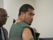 Sione Suli makes a first appearance on charges of first degree assault in Clark County Superior Court on Tuesday morning. Suli is accused of attacking his neighbor with a hammer.