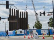 Hotel Indigo begins to take shape at the corner of Columbia Way and Esther Street at the Waterfront Vancouver on Thursday.