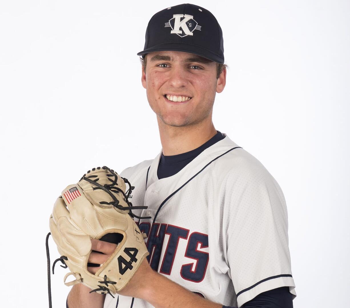 King's Way pitcher Damon Casetta-Stubbs, the all-region baseball player of the year, is pictured at The Columbian on Monday, June 4, 2018.