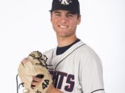 King's Way pitcher Damon Casetta-Stubbs, the all-region baseball player of the year, is pictured at The Columbian on Monday, June 4, 2018.