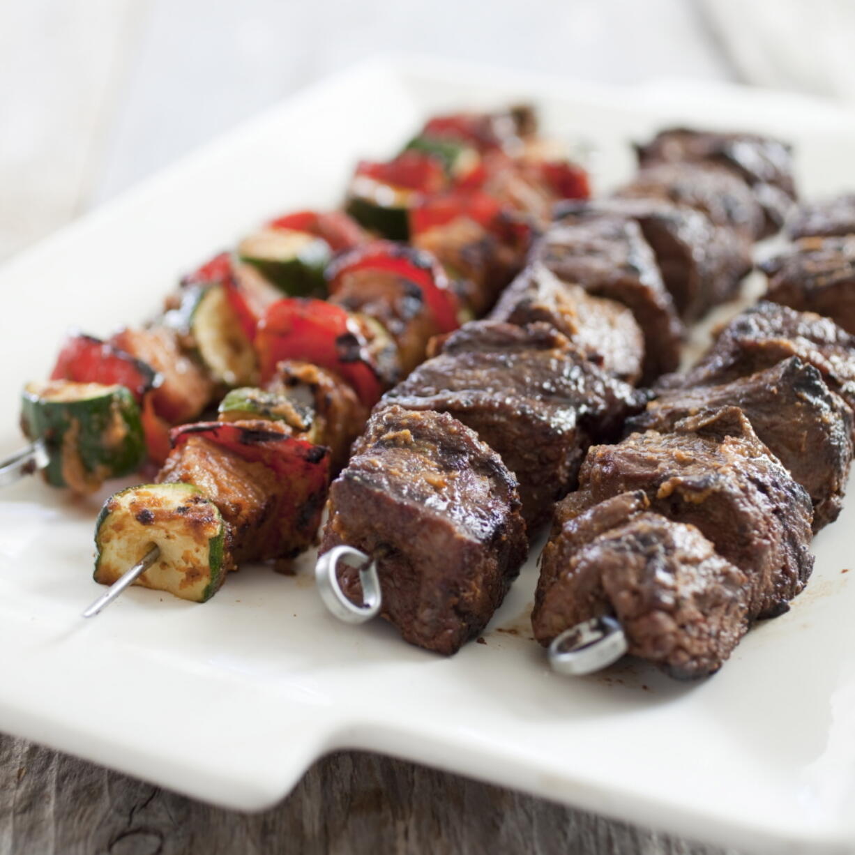 Grilled beef kabobs (Carl Tremblay/America’s Test Kitchen via AP)