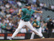 Seattle Mariners starting pitcher Marco Gonzales works against the Kansas City Royals during the first inning of a baseball game Friday, June 29, 2018, in Seattle.