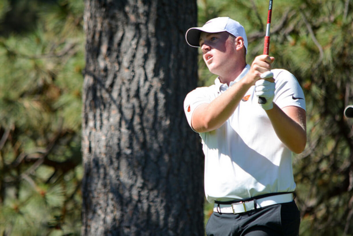 Vancouver's Spencer Tibbits plays at Bend Golf Club on Friday during match play at the 109th Oregon Amateur Championship.