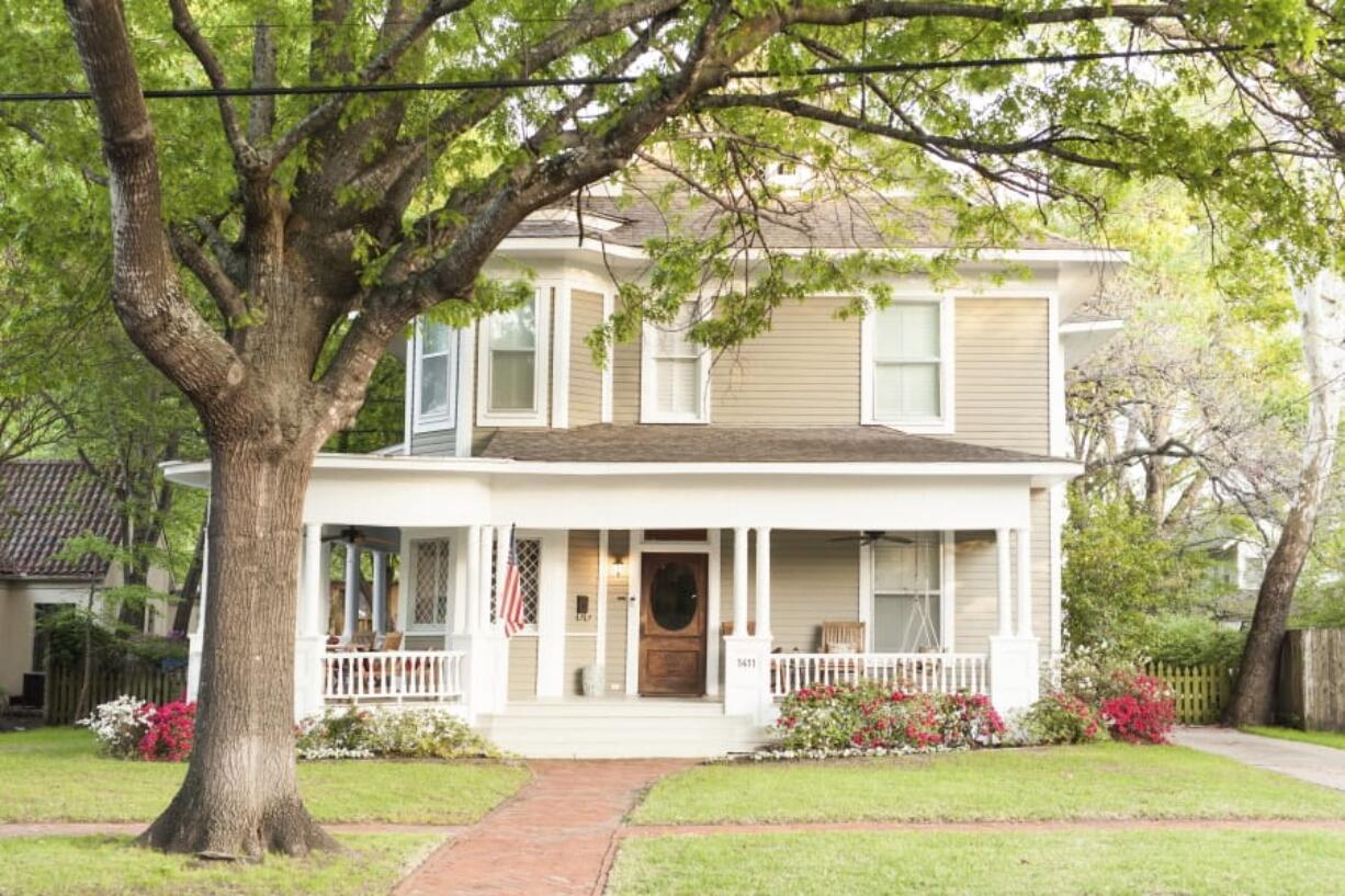 A house is shown in April in the Carriage District neighborhood of Corsicana, Texas, where a new event called the Corsicana Porchfest & Crafternoon is June 9.