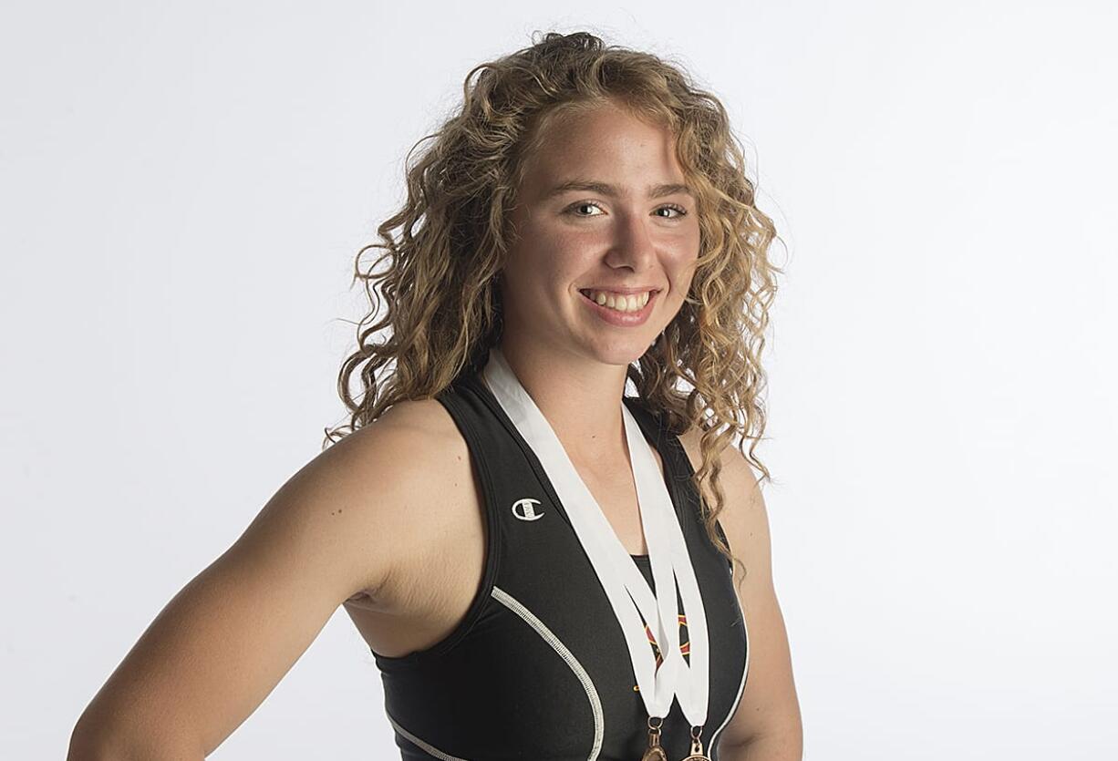 Prairie senior Valerie Schmidt, who is our All-Region girls track athlete of the year, is photographed at The Columbian on Tuesday morning, June 5, 2018.