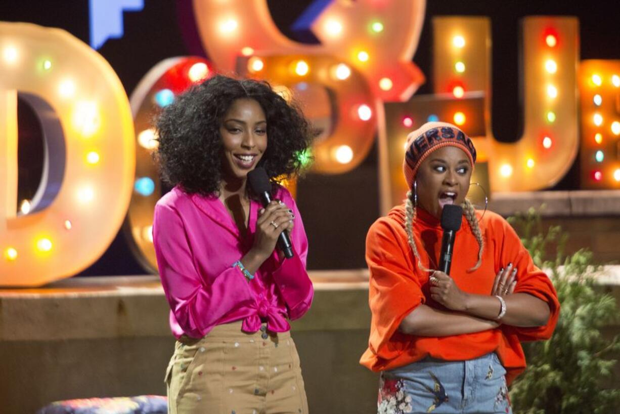 Jessica Williams, left, and Phoebe Robinson in “2 Dope Queens.” Mindy Tucker/HBO