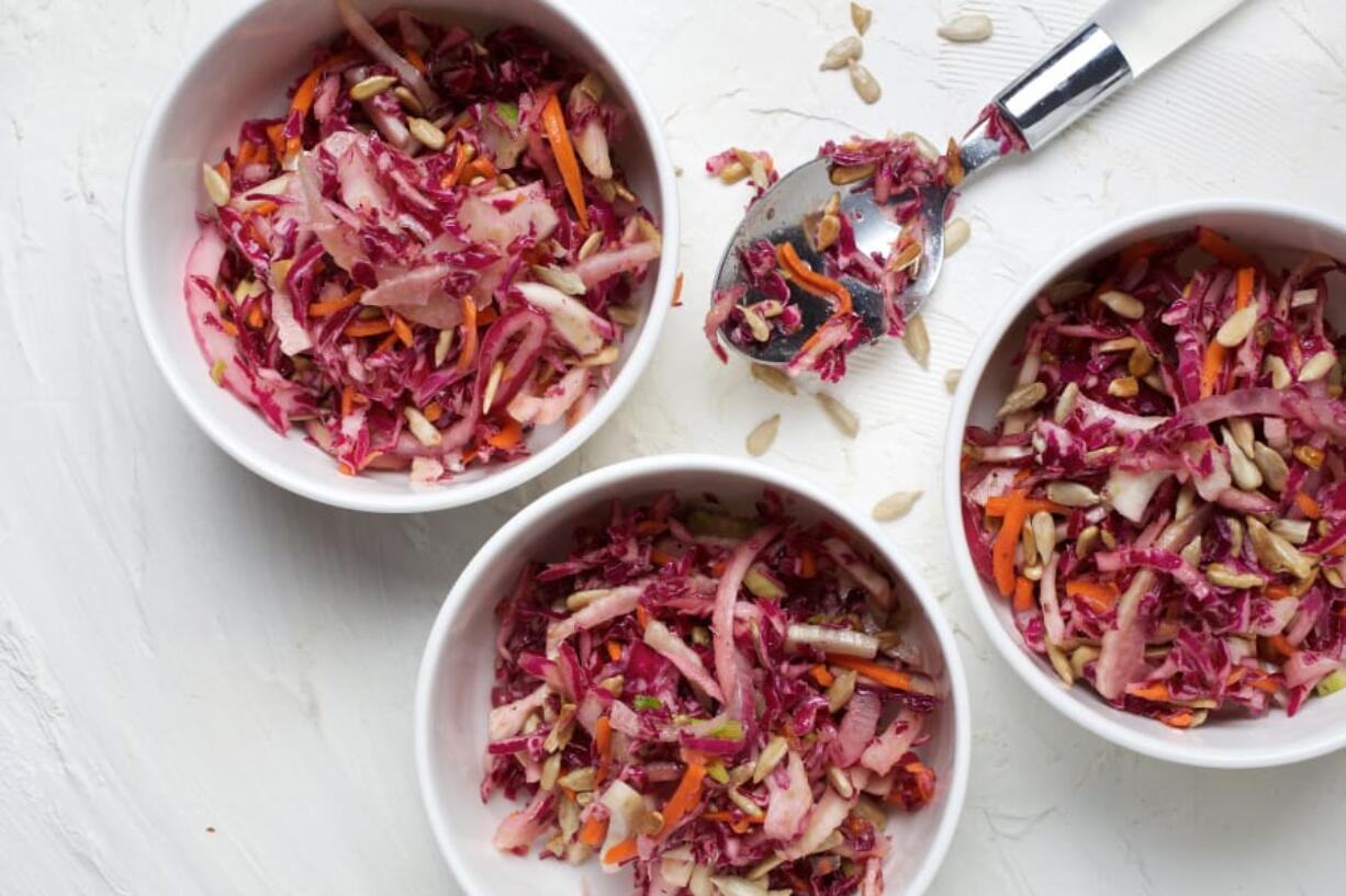 Red Cabbage and Fennel Slaw With Sunflower Seeds Deb Lindsey for The Washington Post