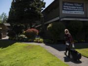 Lorraine Dunn heads to Westwynd Apartments to inquire about open affordable housing on July 13 in Vancouver. Dunn, 74, has been working with Vancouver Housing Authority to find a low-income or affordable housing apartment complex in the area, but hasn’t been able to secure a home that she can afford yet.